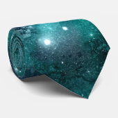 Cravate Teal Galaxy Series Design 8 (Roulé)