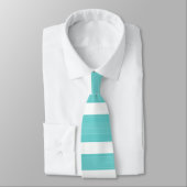 Cravate Teal lumineux et rayures blanches (Attaché)