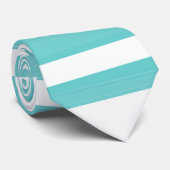 Cravate Teal lumineux et rayures blanches (Roulé)