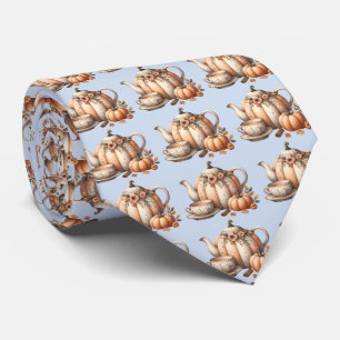 Cravate Teapot citrouille avec fleurs d'automne