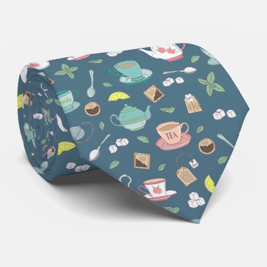 Cravate Teapot Tea Tea Tea Mariage vintage (Roulé)