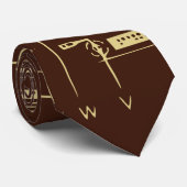 Cravate technologie brun et or | Carte mère | Carte de cir (Roulé)