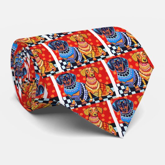 Cravate Teckels par Heather Galler (Roulé)