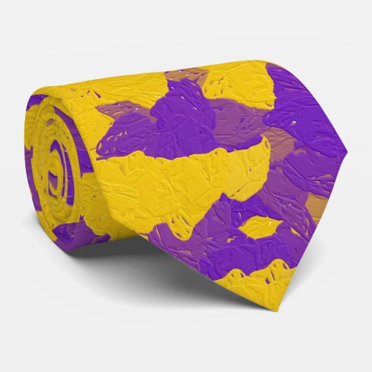 Cravate Teinture à tarte violette et jaune (Roulé)