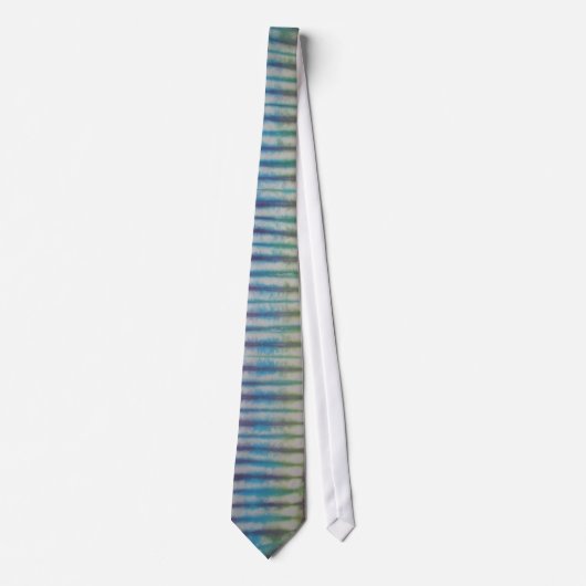 Cravate Teinture de noue bleu violet vert (Devant)