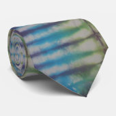Cravate Teinture de noue bleu violet vert (Roulé)