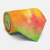 Cravate Teinture rouge jaune bleu vert (Roulé)