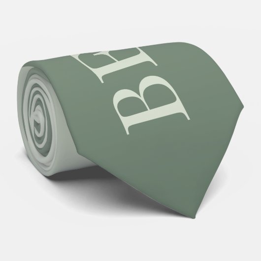 Cravate Témoin demandant du vert sauge pour mariage  (Roulé)