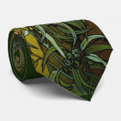 Cravate Tempête d'émeraude Art Nouveau Alphonse Mucha (Roulé)