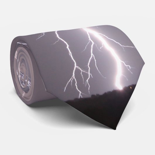 Cravate Tempête pourpre de foudre de ciel (Roulé)