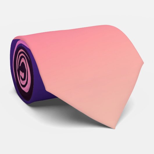 Cravate Tendance néon rose violet et dégradé orange clair (Roulé)