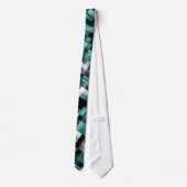 Cravate Tendance Turquoise Vert Bleu Noir Blanc Abstrait P (Dos)
