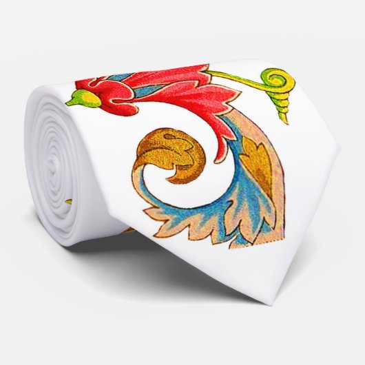 Cravate Tendres de tournesol et courbes imprimés (Roulé)