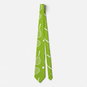 Cravate Tennis ball et raquette sur vert