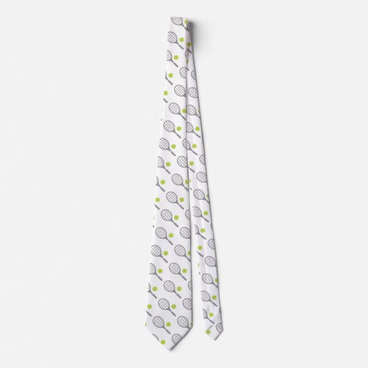 Cravate Tennis racket and ball custom tie (Devant)