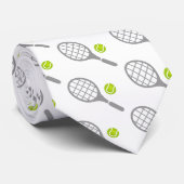 Cravate Tennis racket and ball custom tie (Roulé)