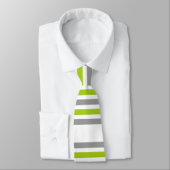 Cravate Tennis rackets and ball green and gray stripes (Attaché)