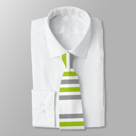 Cravate Tennis rackets and ball green and gray stripes (Attaché)