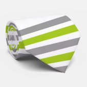 Cravate Tennis rackets and ball green and gray stripes (Roulé)
