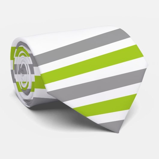 Cravate Tennis rackets and ball green and gray stripes (Roulé)