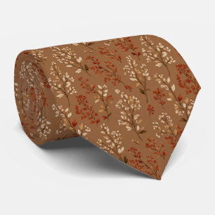 Cravate Terracotta Beige Botanique Mariage Marié Garçons d