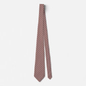 Cravate Terracotta Brown rouge avec Pinstripes blanches iv (Devant)