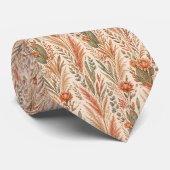 Cravate Terracotta Desert Flowers (Roulé)