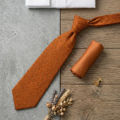 Cravate Terracotta Luxueuse Fleur Baroque Orange Brûlé
