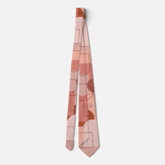 Cravate Terracotta moderne minimal Abstrait Mariage Motif (Dos)