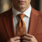 Cravate Terracotta Orange Diamant