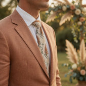 Cravate Terracotta Pampas Grass & Eucalyptus