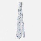 Cravate Terrazzo Elégant Turquoise bleu vert blanc gris ré (Devant)