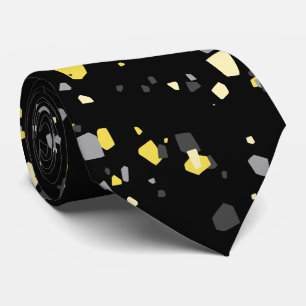 Cravate Terrazzo noir gris jaune