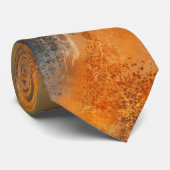 Cravate Terre cuite orange marron gris Abstrait (Roulé)