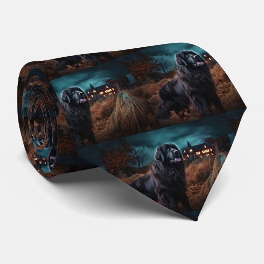 Cravate Terre-Neuve Halloween (Roulé)