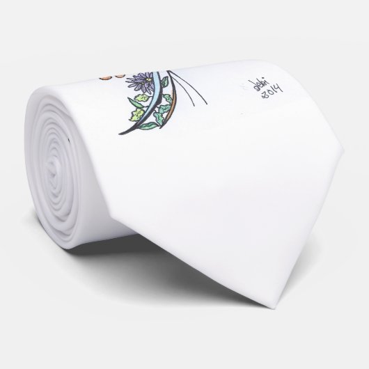 cravate : terreau et clef de basse, couleur (Roulé)