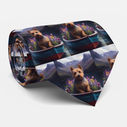 Cravate Terrier australien à Paddle : Une aventure Pittore (Roulé)