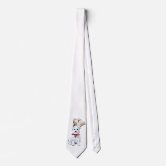 Cravate Terrier Blanc de West Highland Chef (Devant)