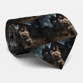 Cravate Terrier du Yorkshire Halloween Épouvantable (Roulé)