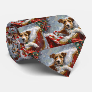 Cravate Térrier Fox à poil dur de Noël Festif