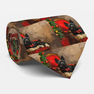 Cravate Térrier Skye Chien Noël Festif