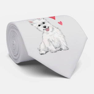 Cravate Terrier West Highland White Fourrure Westie