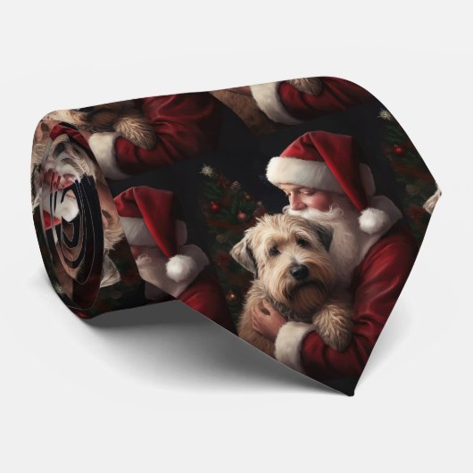 Cravate Terrier Wheaton avec le Père Noël Noël Festif (Roulé)