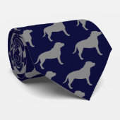 Cravate Terriers de Staffordshire| Silhouettes de Staffie (Roulé)