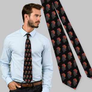 Cravate Tête de Coq Noir