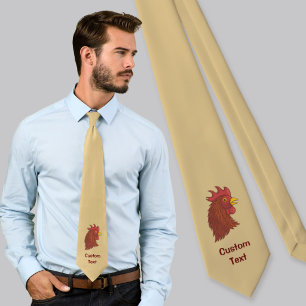 Cravate Tête de Coq Rouge