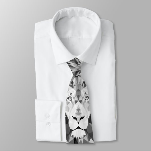 Cravate Tête de lion géométrique cool (Attaché)