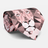 Cravate Tête de lion géométrique du Rose royal (Roulé)