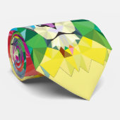 Cravate Tête de lion géométrique jaune (Roulé)