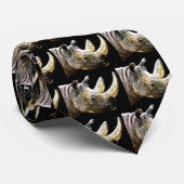 Cravate Tête de rhinocéros, arrière - plan noir (Roulé)
